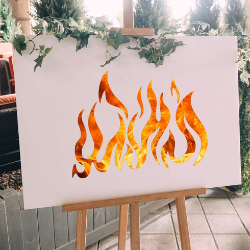 5 Sheets Flame Stencil Airbrush Flame Fire Stencil Fire Reusable Templates Painting Decor Template for Arts Window Wall Crafts Painting Decoration...