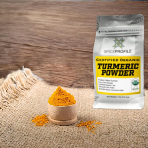 Organic Turmeric Powder (Curcumin) from India by Spice Profile | USDA Certified Organic | 4oz Resealable Pouch | Distinct Pungent Aroma, Ginger & ...