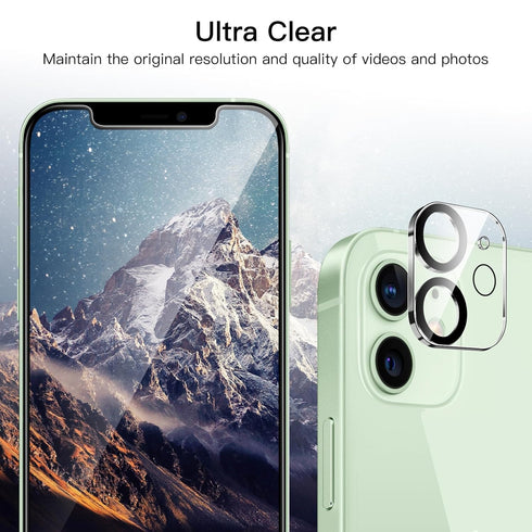 JETech Screen Protector for iPhone 12 mini 5.4-Inch with Camera Lens Protector, 9H Tempered Glass Film, HD Clear, 2-Pack Each...