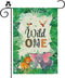 Wild One Garden Flag, Happy 1st Birthday Zoo Theme Outdoor Banner, 1st Birthday Party Decór Vertical Sign, Lion and Elephant Lawn Yard Double Side...