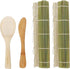 BambooMN Sushi Making Kit 2x Green Bamboo Rolling Mats, 1x Rice Paddle, 1x Spreader | 100% Bamboo Mats and Utensils...