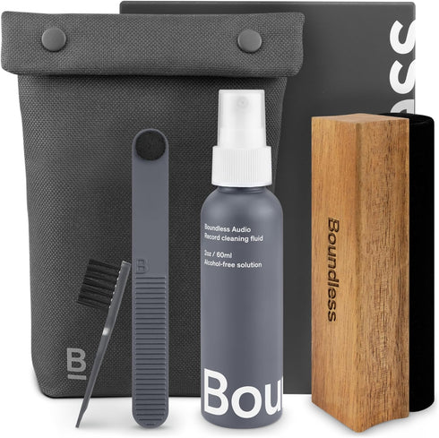 Vinyl Record Cleaning Kit - 5-in-1 Vinyl Record Cleaner Kit includes Velvet Record Brush, Stylus Brush, Record Cleaning Solution, Cleaning Brush &...