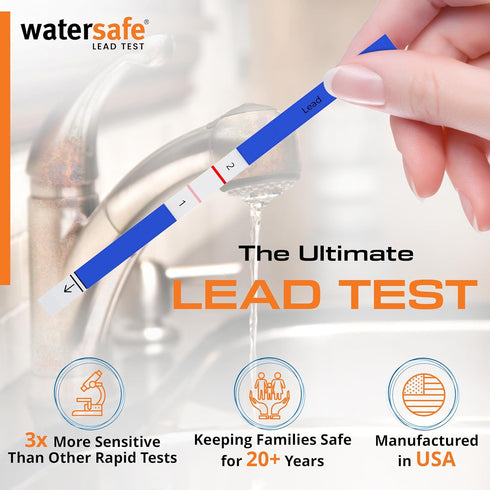 Watersafe® Advanced Lead in Drinking Water Test Kit – Lead Detection at 5 PPB - DIY at Home Water Lead Test Kit for Tap or Well Water – 8 Minute T...