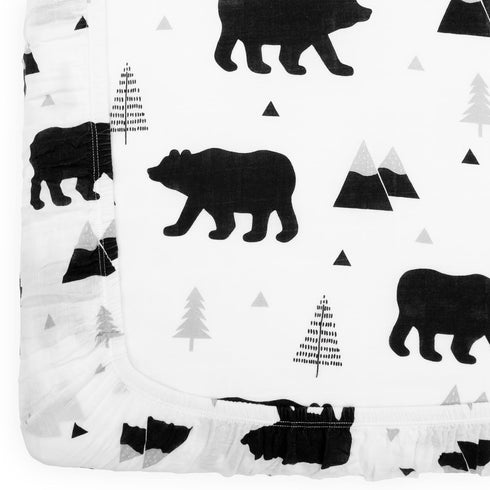 Organic Baby Changing Pad Cover - Muslin Fitted Changing Pad Cover for Boys - Soft and Breathable, Baby Bear Woodland, 16”x32”...