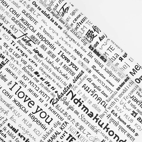 100Sheets 20 * 14 Inches I Love You Printed Tissue Paper for Gift Bags Different Languages of I Love You Romantic Words Tissue Paper for Gift Wrap...