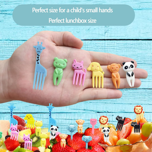 UOUYOO 36 Pcs Animal Food Picks for Kids, Cute Cartoon Animal Fruit Food Toothpicks,Reusable Lunch Picks for Kids Bento, Lunch Bento Box Picks for...