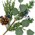 AuldHome Design Blue Berry Greenery Picks (Set of 3, 16-Inch); Juniper Tree Floral Picks for Christmas and Seasonal Decor...