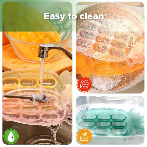 Haakaa Silicone Nibble Freezer Tray -Breastmilk Teething Popsicle Mold - Baby Fruit Food Feeder Teether Tray - Baby Food Maker - Ice Cube Tray - 4...