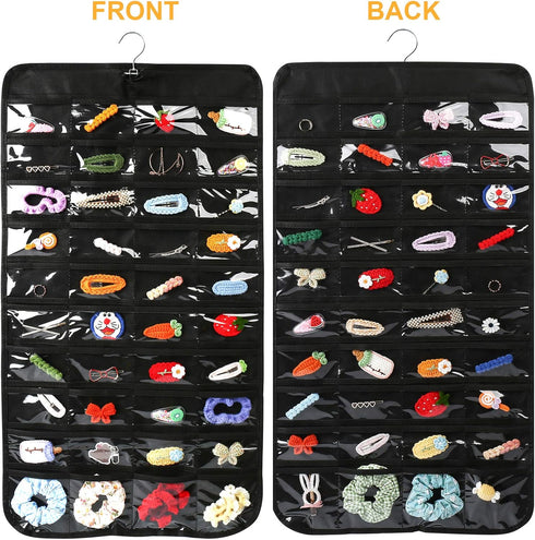 Luney Hanging Jewelry Organizer, 80 Pockets Earring Holder Organizer with Pockets for Woman, for Hanging Earrings, Necklaces, Bracelets, Rings, St...