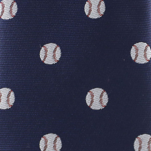 Sports Baseball Necktie With Box White Baseball Ball Navy Tie...
