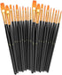 BOSOBO Paint Brushes Set, 2 Pack 20 Pcs Round Pointed Tip Nylon Hair Artist Acrylic Paint Brushes for Acrylic Oil Watercolor, Face Nail Art, Minia...