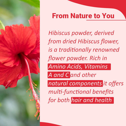 Mi Nature 100% Pure Hibiscus (Gudhal) Powder 227g (8oz) | 100% Natural (Sabdariffa) Powder for Hair Care, Face Pack, Tea & DIY Herbal Remedies...