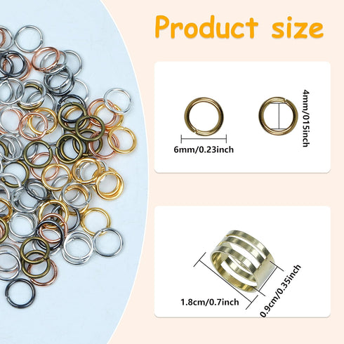 YAKA1800Pcs 6mm1Box 6 Colors Open Jump Ring,Ring Jewelry Keychain for Jewelry Making Accessories,1Pcc Jump Ring Open/Close Tool and 1Pcs Clear Box...