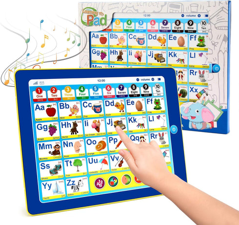 6-in-1 Kids Tablet with ABC/Words/Numbers/Color/Games/Music - Interactive Educational Electronic Toys Makes Learning Fun, Toddler Learning Toys Gi...