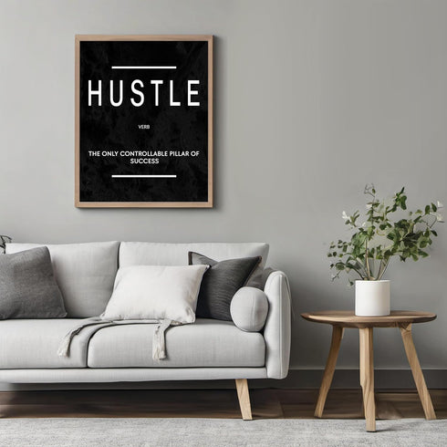 Posterizer 1 pcs-Hustle, The Only Controllable Pillar Of Success-Motivational & Inspirational Art-Gift for Entrepreneurs-Decor for Home & Office- ...