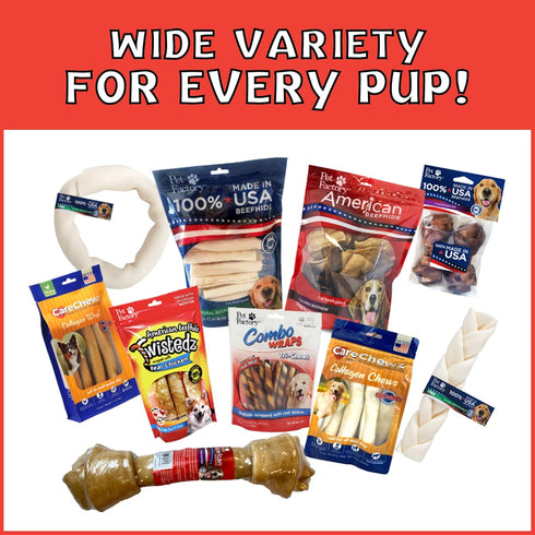 Pet Factory Twistedz American Beefhide 5" Twist Sticks Dog Chew Treats w/ Real Beef Meat Wrap - 20 Count/1 Pack...