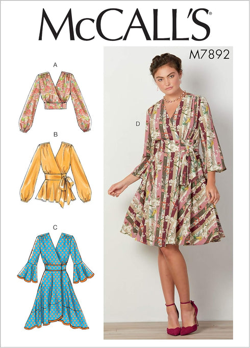 McCall Pattern Women's Crop Top, Blouse, and Dress, Sizes 6-14 Sewing Pattern...