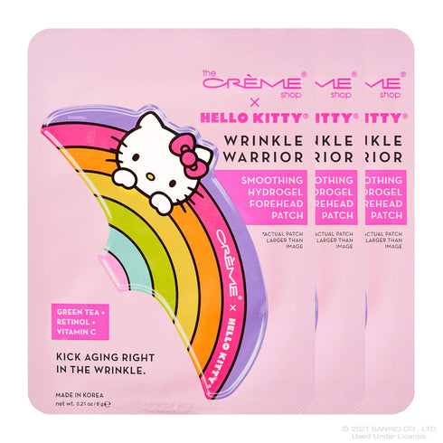 Hello Kitty Hydrogel Forehead Patch for Wrinkle Relief, Anti aging, Smooth Skin infused with Green Tea, Retinol, Vitamin C (3 Pack)...