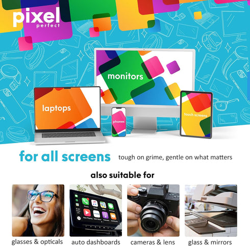 Pixel Perfect | Screen Cleaner Wipes | Pack of 50 for TV, Laptops, Computers, Monitors, Phones Cleaning Kit......