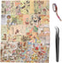 280Pcs Vintage Scrapbooking Supplies, Aesthetic Scrapbook Stickers Washi Paper Kit, Bullet Journaling Supplies Junk Stamping Planner Ephemera Coll...