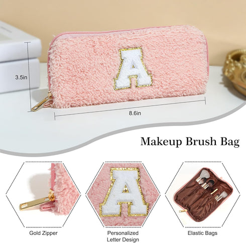 Birthday Gifts for Girls, Pink Makeup Bag Cosmetic Bag Cute Makeup Bag Monogram Makeup Bag, Personalized Gifts for Teen Girls Tween Girls Gifts Wo...