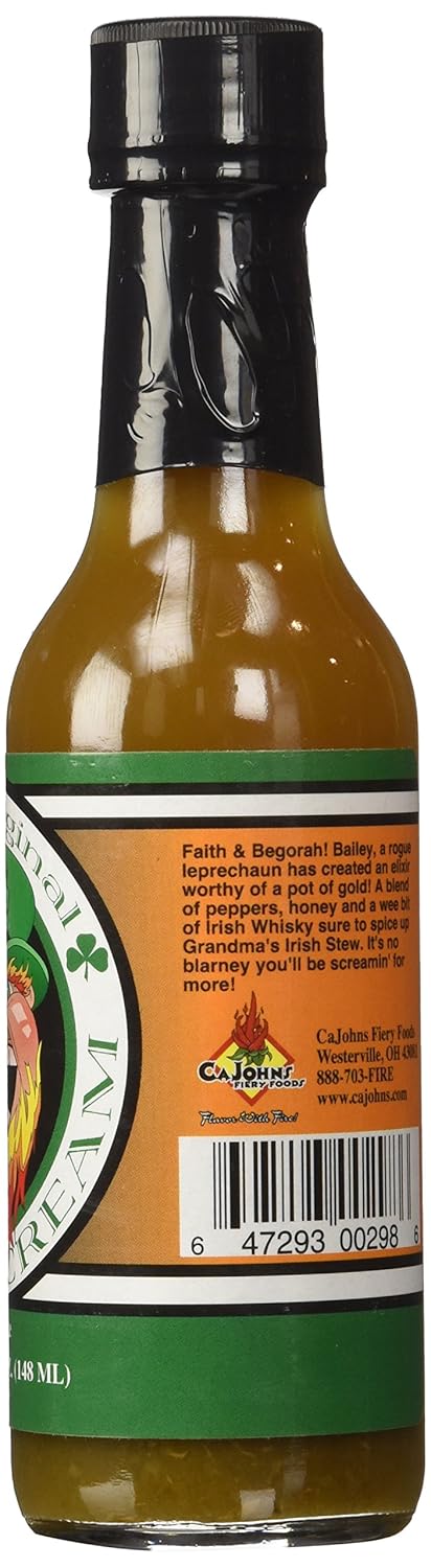 CaJohns The Original Irish Scream Jalapeno Hot Sauce, 5 Fluid Ounce Bottle...