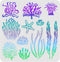 FINGERINSPIRE Seaweed Stencil 11.8x11.8 inch Seagrass Stencil Coral Drawing Stencil Sea Plant Stencil Sea Creatures Stencil Ocean Theme Stencil fo...