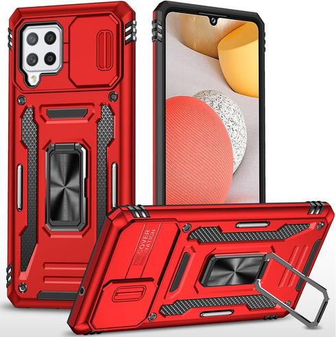 for Samung Galaxy A42 5G Case with Slide Camera Cover Ring Kickstand Military Grade Shockproof Case Armor Heavy Duty for Galaxy A42 5G Phone Case ...