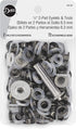 Dritz Eyelets 1/4in Gunmetal Fasteners, 2-Part 1/4"...