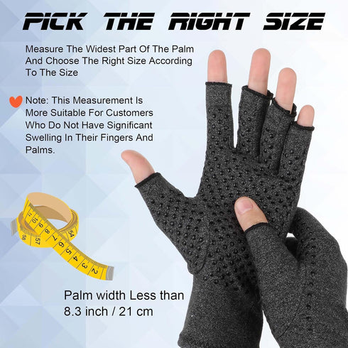Qianyu Arthritis Compression Open-Fingertip Gloves for Men and Women Keep Hands Warm Rheumatoid Tendonitis Swelling Carpal Tunnel Pain Anti-Slip F...