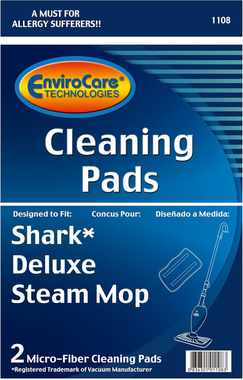 EnviroCare Replacement Cleaning Mop Pads Compatible with Shark Deluxe Steam Mops Shark Steam Mop S3101 S3202 S3250 S3251 Spray Mop SK410 SK460 SK1...