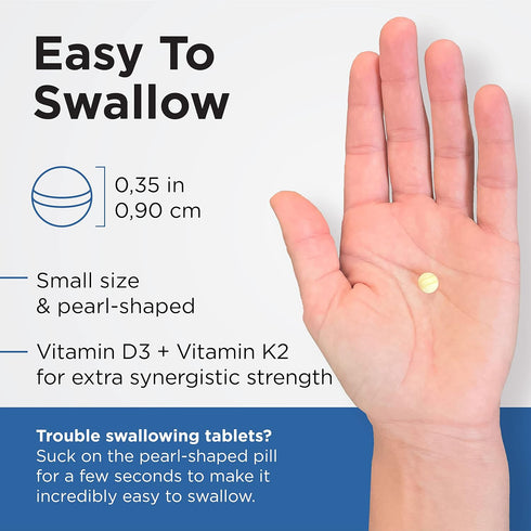 Earth's Pearl Vitamin D3 K2 5000 IU - 3-in-1 Vitamin K2 D3 Probiotics for Women and Men - 90 Day Supply K2 D3 Vitamin Supplement 5000 IU - Gut Hea...