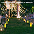 Solar Powered LED Flameless Candles Lights, Built-in 600MA Battery Runs up to 16H, Electric Fake Pathway Candle Lights with IP65 High Rating Water...