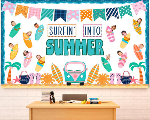 Summer Classroom Bulletin Board Decoration Set Summer Surfboard Surfing Bulletin Board Surfing Into Summer Cutouts Summer Hawaiian Ocean Beach Bul...