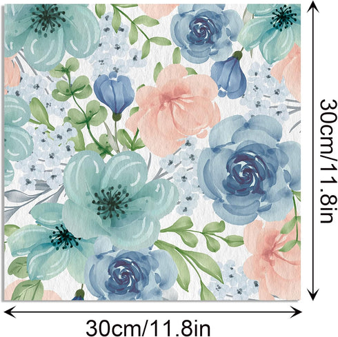 24 Sheets Scrapbook Paper Blue Rose Flower Garden Pattern Paper Double Sided Printing Craft Paper for DIY Card Making Journaling Wedding Scrapbook...