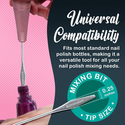 SLinnovation Nail Polish Mixer, 3/32'' Mixing Bit Gel Nail Polish Shaker, Acrylic Paint Nail Art Tools for Fingernail Painting, Manicure & Pedicur...