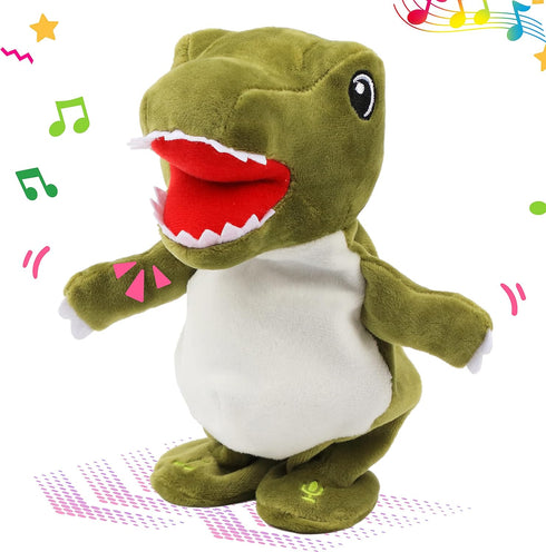 Easfan Talking Dinosaur Toy Repeats What You Say Stuffed Animal Walking Singing Musical Electric Interactive Educational Funny Animated Plush Toy ...