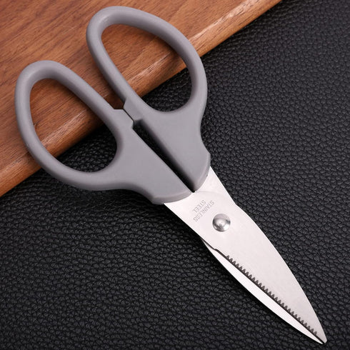 Grey Multipurpose Scissors, 6in Straight Sturdy Sharp Scissors for Office School Student Home General Use Sewing Fabric Craft Supplies with Cover...