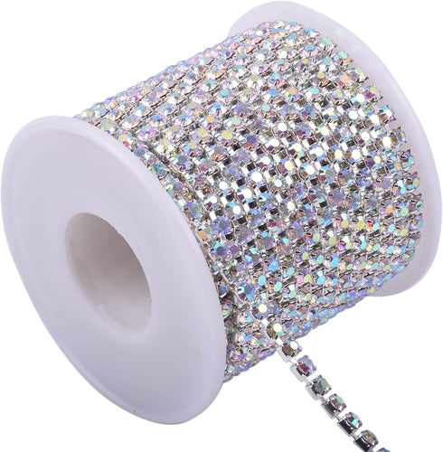 KAOYOO 10 Yards 4MM Crystal Rhinestone Close Chain Trim for Sewing Crafts,DIY Decoration...