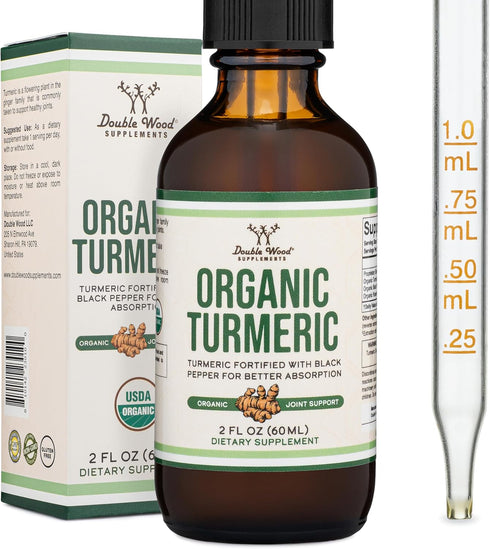 Turmeric Curcumin with Black Pepper Drops - Organic Turmeric Supplement Drops 1,180mg - 2FL OZ, 60 Servings (with Black Pepper Seed, Ginger, Rosem...