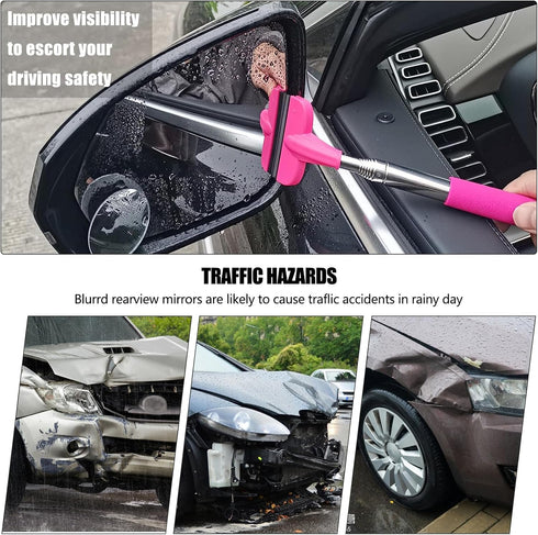 Car Window Mini Squeegee, Portable Tiny Car Side Mirror Squeegee Retractable Car Windshield Wiper to 39.5 in Windshield Squeegee for Car Windows U...