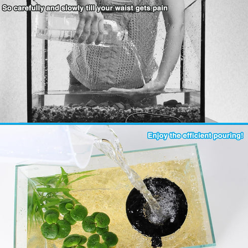 Water Flow Controller for Betta Fish Tank, Water Change Pouring Diffuser for Aquarium, Efficiency Water Filling Accessories (Black)...