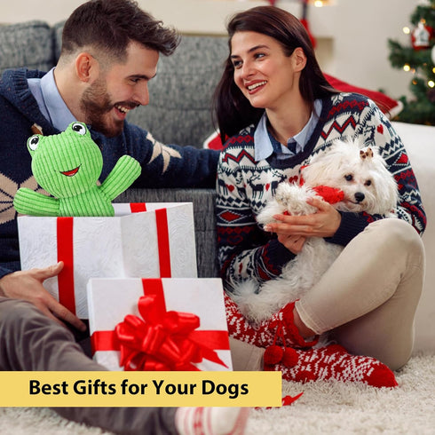 Dog Squeak Toys Durable Plush Dog Toy with Crinkle Paper, Tug of War Pull Toys for Puppies, Interactive Dog Chew Toys for Small, Medium and Large ...