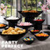 PLASTICPRO Disposable Square Serving Bowls, Party Snack or Salad Bowl, Plastic Black Pack of 4, 8 OUNCE, Black...