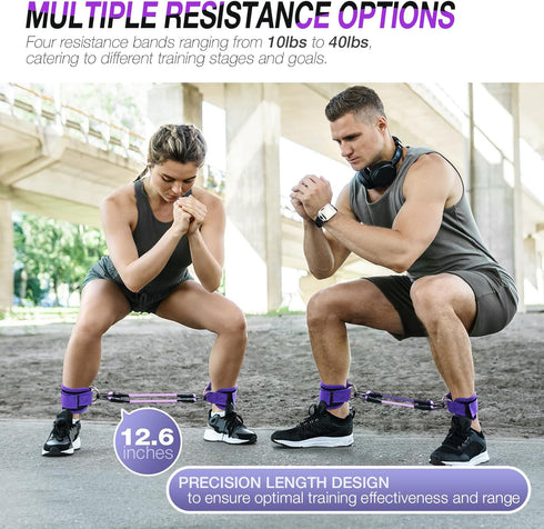 Ankle Resistance Bands with Cuffs, Ankle Bands for Working Out,Ankle Strap with 4PCS Exercise Band,Booty Workout Equipment for Kickbacks Hip,Butt ...