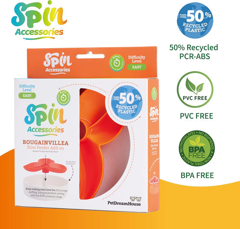 SPIN Slow Feeder Bowl Interchangeable Puzzle Insert for Dogs - Interactive Accessory for Slow Eating, Mental Enrichment & Digestive Health, Bougai...