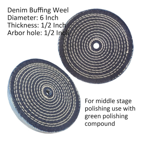 6PC 6 Inch Stainless Steel Polishing Buffing Wheel Kit for Bench Grinder,kit with Each 1PC 1/2 Inch Arbor Hole Sisal/Denim/Cotton Wheel and Each 1...