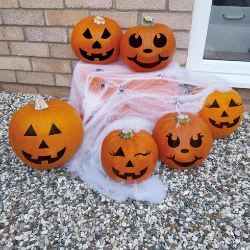 Pumpkin Stencils for Painting Large Halloween Pumpkin Face Stencils for Craft Pumpkins Paint Stencils for Wood Door Hanger Wall Holiday (12 Face 1...