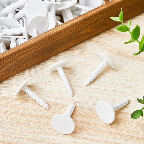 1 3/8 '' Vapor Barrier Christmas Tree Fasteners for Crawlspace Poly Liners Encapsulations Covers White Push Plastic Foam Board Fasteners (150 Pcs)...