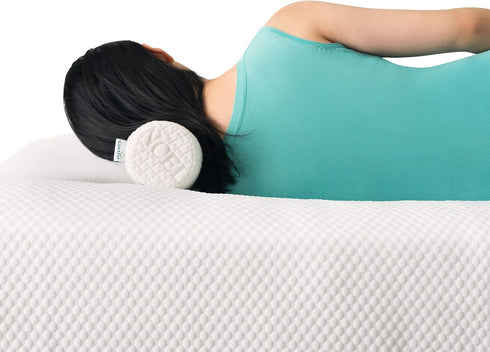 Comfort Memory Foam Neck Roll and Cervical Bolster Round Pillow with Removable Washable Soft Cover for Spine and Neck Back Lumbar Leg Vertebra Sup...